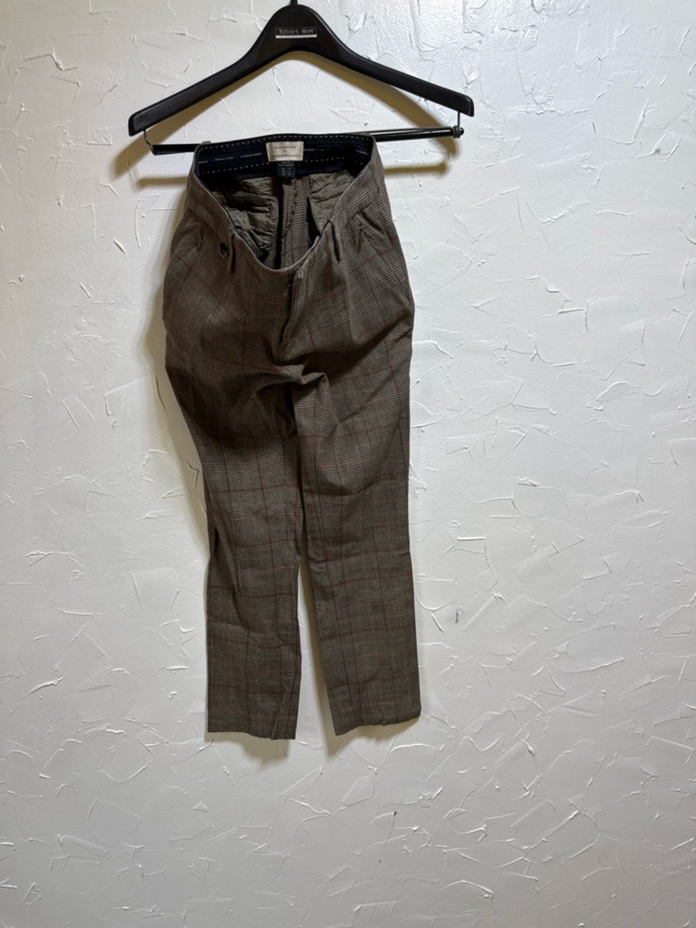Anthropologie Women's Brown Plaid Tailored Trousers